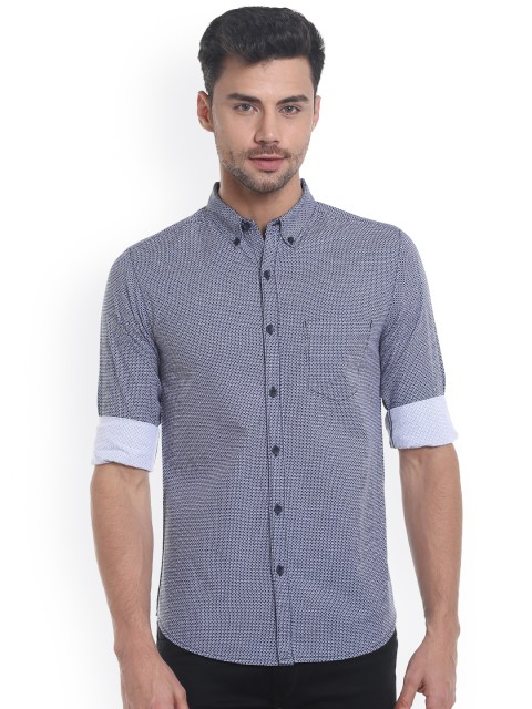 

SPYKAR Men Blue Slim Fit Printed Casual Shirt
