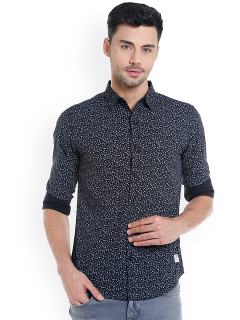

SPYKAR Men Grey Slim Fit Printed Casual Shirt