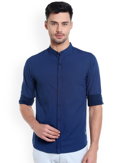 

SPYKAR Men Blue Slim Fit Printed Casual Shirt