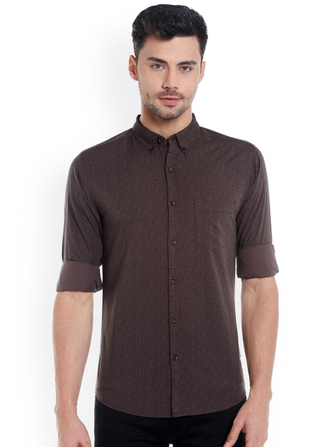 

SPYKAR Men Brown Slim Fit Printed Casual Shirt