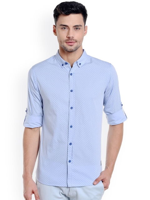 

SPYKAR Men Blue Slim Fit Printed Casual Shirt