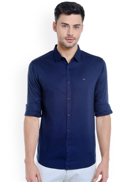 

SPYKAR Men Navy Blue Slim Fit Solid Casual Shirt
