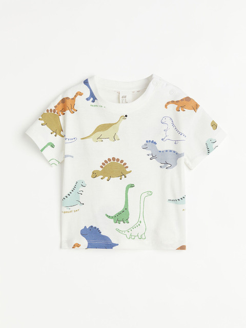 

H&M Boys White Cotton T-shirt