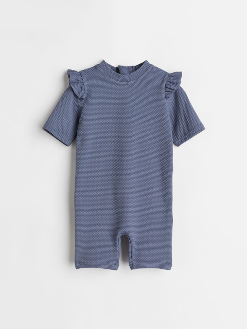 

H&M Girls Blue Patterned UPF 50 Surf Suit