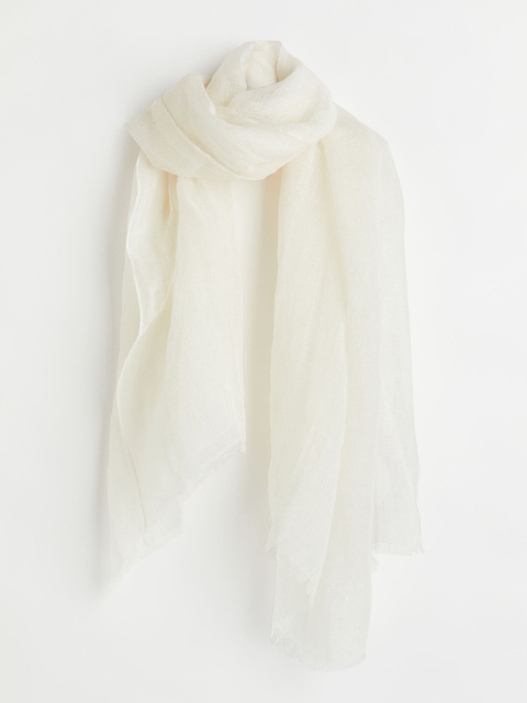 

H&M Woman White Linen scarf