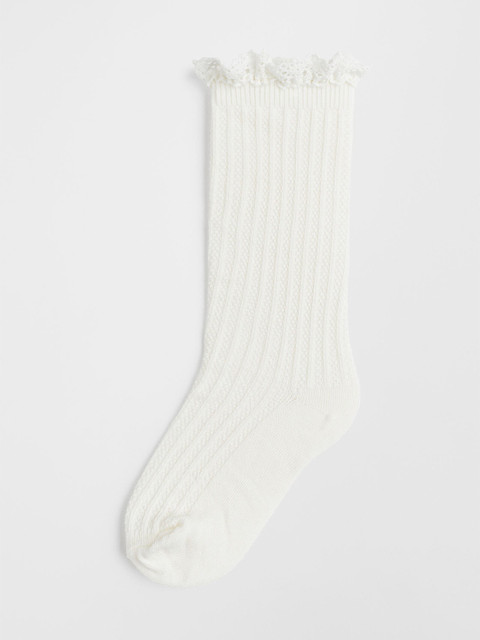 

H&M Boys White Frill-Trimmed Knee Socks