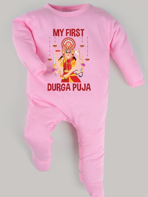

FFLIRTYGO Kids Pink & Red Printed Basic Romper
