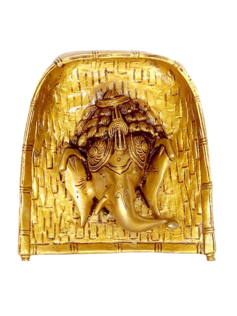 

Exotic Gold-Toned Hand Made Brass Lord Ganesha Wall Hanging