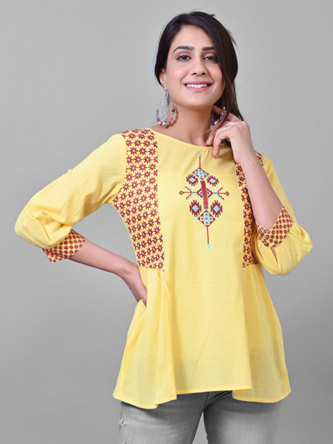 

PRAKRTEE Yellow Print Top