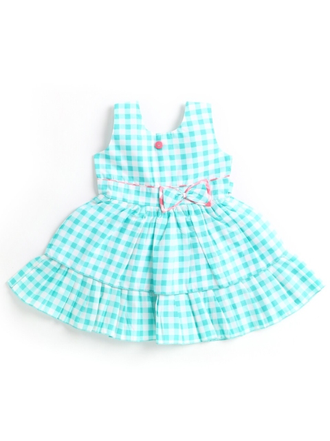 

The Magic Wand Girls Blue Checked Layered Dress