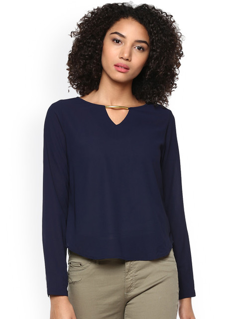 

Harpa Women Navy Blue Solid Top
