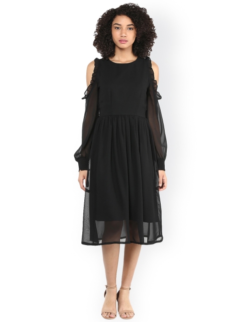 

Harpa Women Black Cold Shoulder Dress