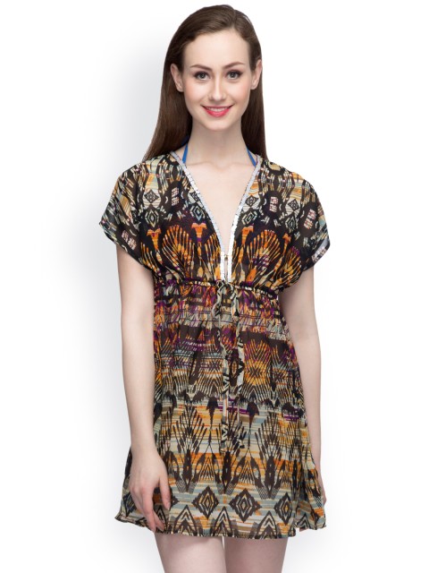 

Oxolloxo Women Multicoloured Semi-Sheer Cover-Up Dress S17451WBW001, Multi