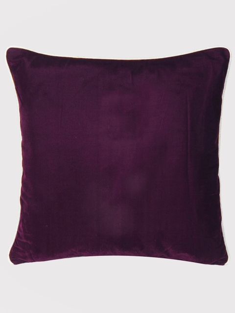 

OUSSUM Purple & White Velvet Square Cushion Covers
