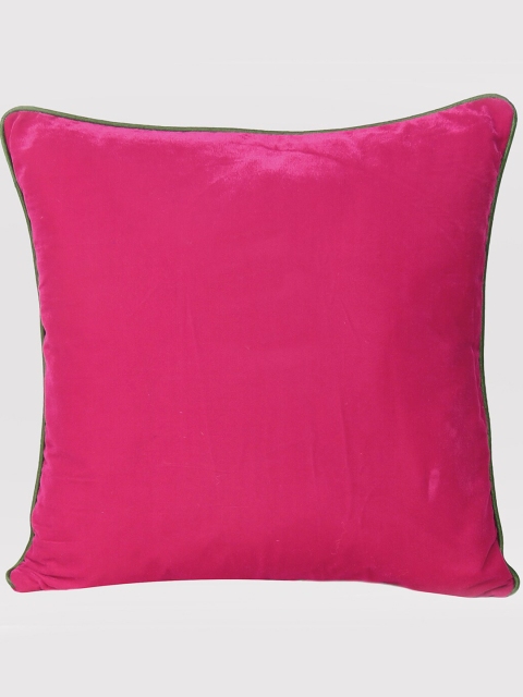 

OUSSUM Pink & Green Velvet Square Cushion Cover