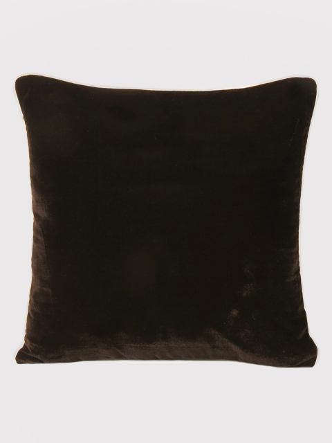 

OUSSUM Brown & White Velvet Square Cushion Cover