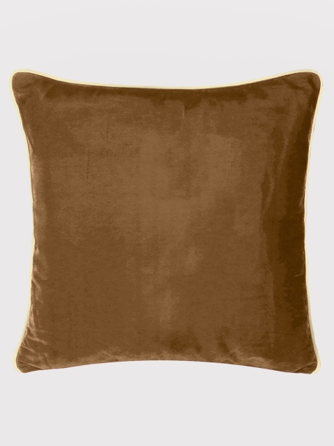 

OUSSUM Brown & White Velvet Square Cushion Cover