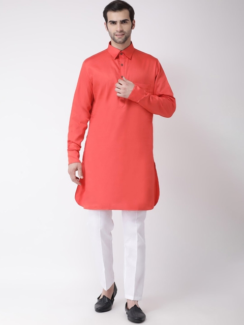 

SG LEMAN Men Orange & White Kurta with Trousers
