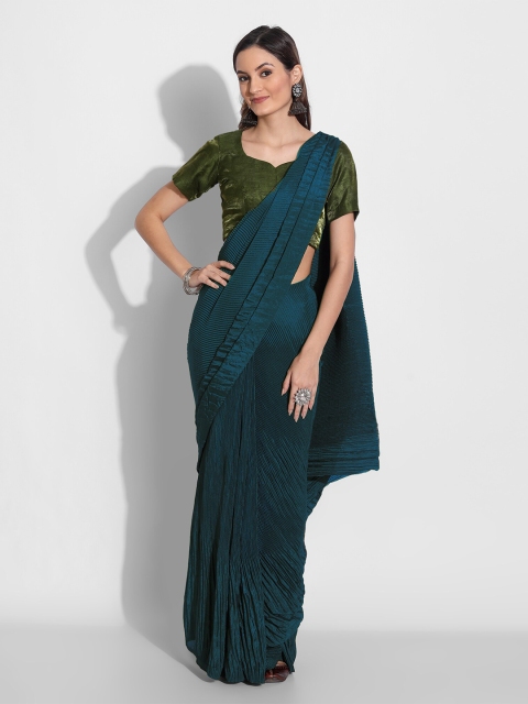 

Grubstaker Teal Art Silk Party Wear Saree