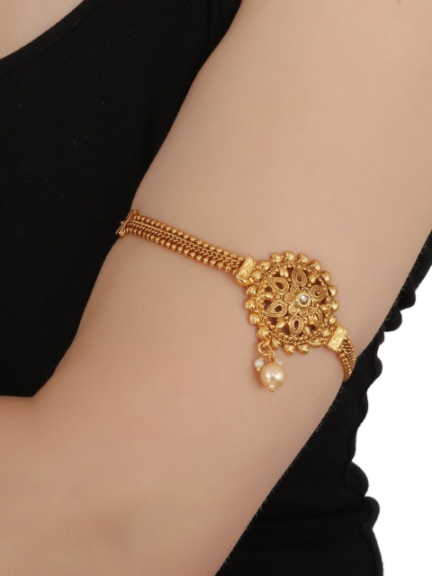 

Sanjog Women Gold-Toned Brass Gold-Plated Armlet Bracelet