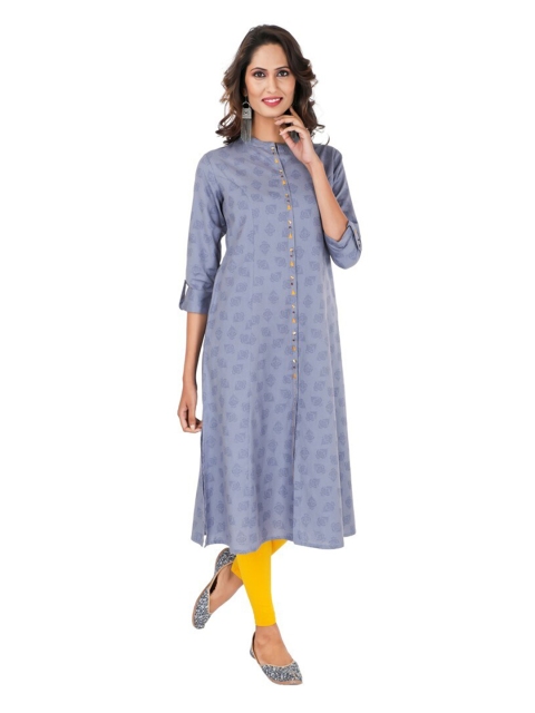 

SUTI Women Blue & Yellow Ethnic Motifs Printed Kurta