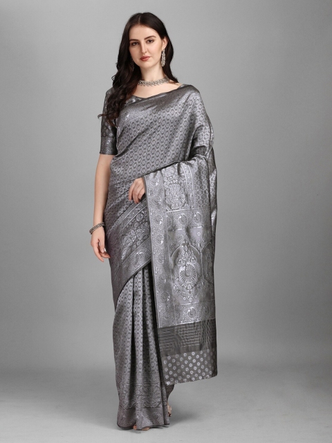 

Fashion Basket Grey Woven Design Saree