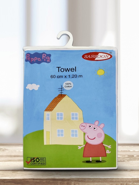 

YK Kids Pink & Blue Peppa Pig Printed Pure Cotton Bath Towels