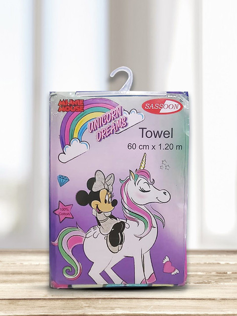 

YK Girls Purple Unicorn Printed Pure Cotton 380 GSM Bath Towels
