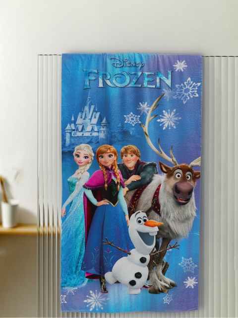 

YK Girls Blue Frozen Printed 380 GSM Cotton Bath Towel