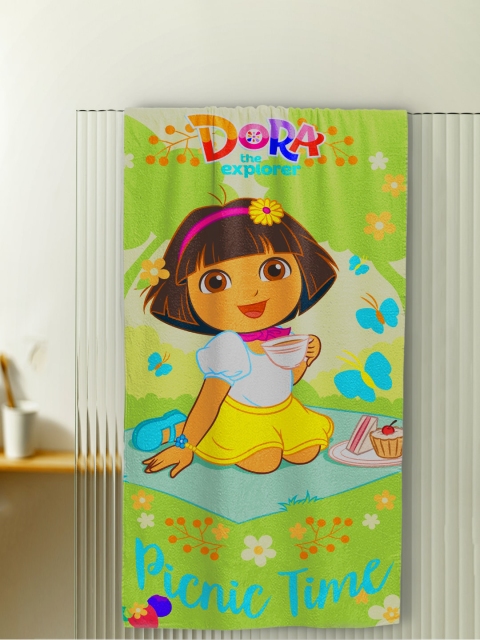 

YK Girls Green Dora Printed 380 GSM Cotton Bath Towels