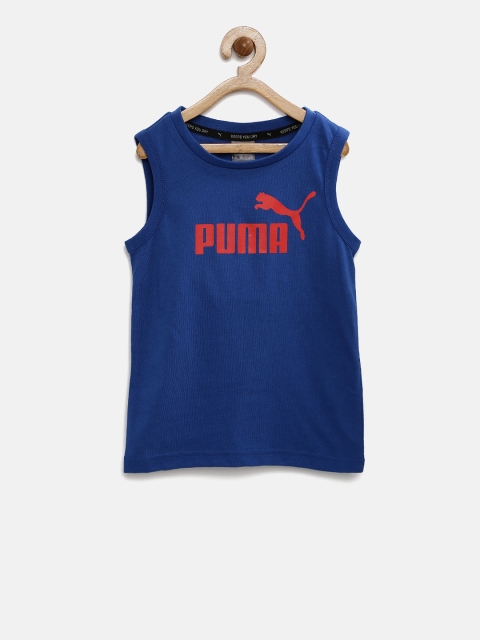 

PUMA Boys Blue Printed Sleeveless T-Shirt