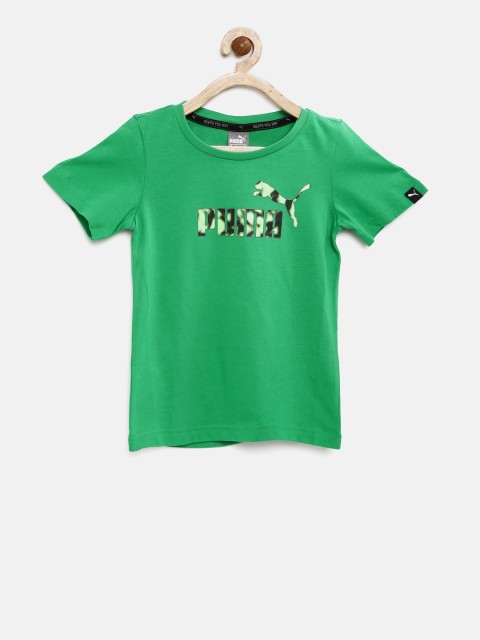 

PUMA Boys Green Printed Round Neck T-shirt