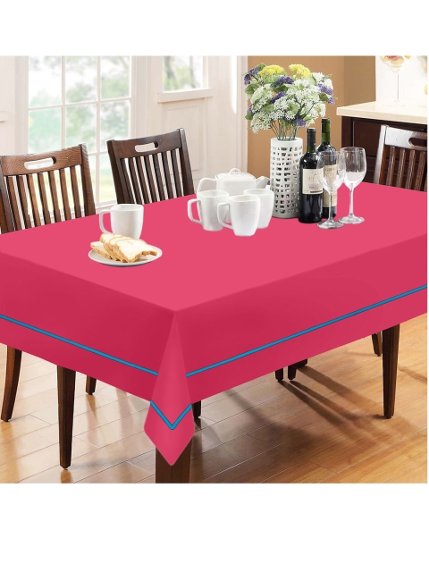 

Lushomes Pink Solid Cotton Table Cloth