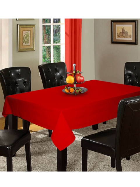 

Lushomes Red Solid Pure Cotton Table Cloth