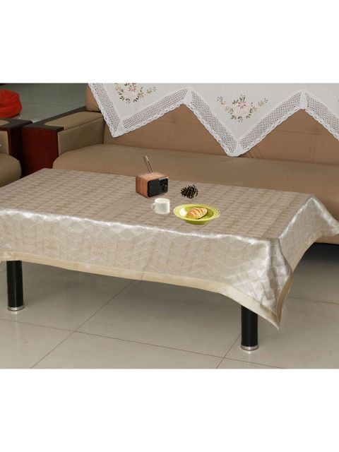 

Lushomes Golden Printed 6 Seater Table Cloth, Gold