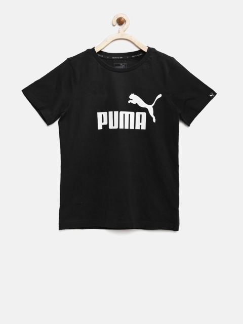

PUMA Boys Black Printed Round Neck ESS No.1 T-shirt