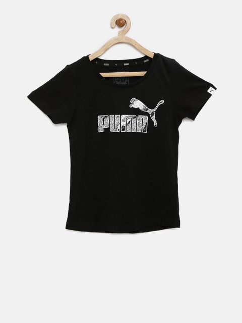 

PUMA Girls Black Printed T-Shirt