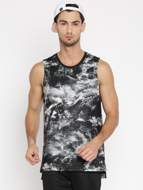 

PUMA Grey & Black Printed Evo Graphic Tank T-shirt