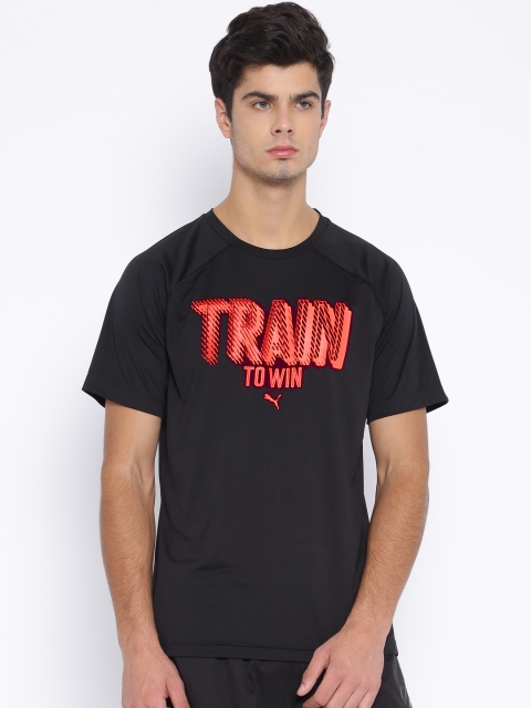 

PUMA Black Printed Polyester T-Shirt