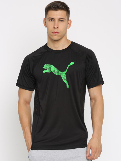 

Puma Men Black Solid Round Neck DryCELL VENT CAT T-shirt