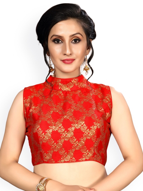 

Fab Dadu Red Woven Design Saree Blouse