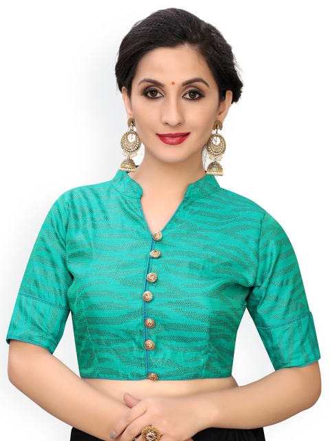 

Fab Dadu Green Printed Saree Blouse