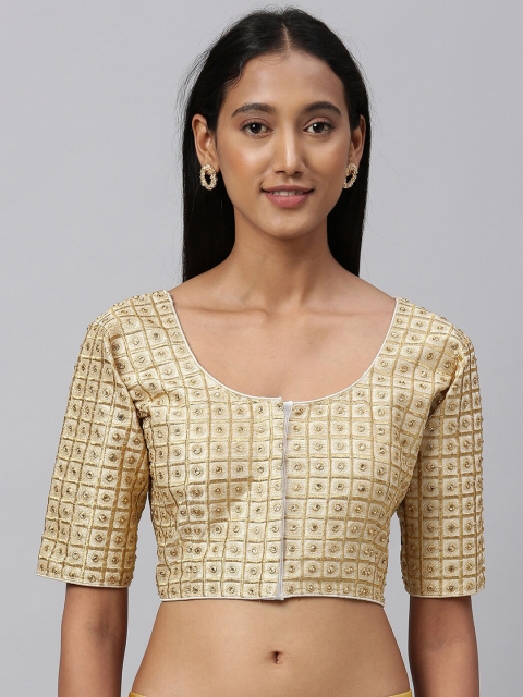 

Fab Dadu Cream Embroidered Saree Blouse