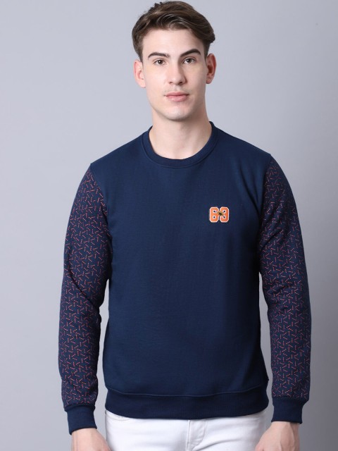 

Obaan Men Navy Blue Round Neck Sweatshirt