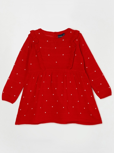 

Juniors by Lifestyle Girls Red & White Printed Sweater Vest