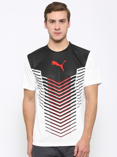 

Puma Men White & Black ftblTRG Graphic Print T-shirt