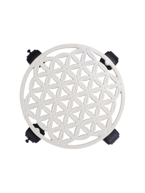 

Sharpex White Solid Iron Dolly Round Rack
