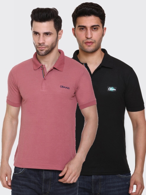 

Obaan Men Pink 2 Applique T-shirt