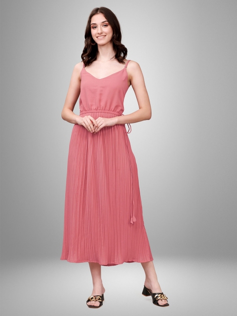 

Sarvayog Fashion Peach-Coloured Georgette Midi Dress