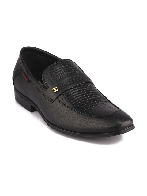 

Red Chief Men Black Textured Leather Formal Slip-on